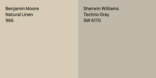 966 Natural Linen vs SW 6170 Techno Gray