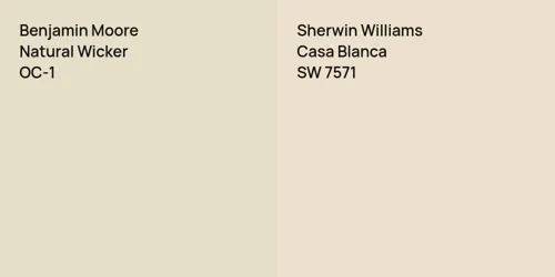 OC-1 Natural Wicker vs SW 7571 Casa Blanca