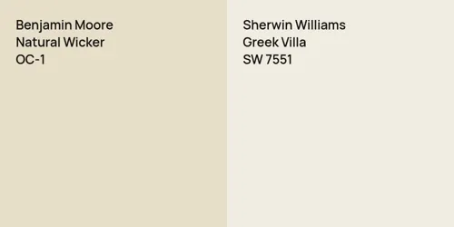 OC-1 Natural Wicker vs SW 7551 Greek Villa