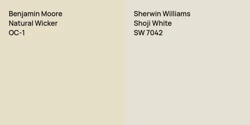 OC-1 Natural Wicker vs SW 7042 Shoji White