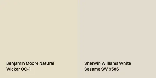 OC-1 Natural Wicker vs SW 9586 White Sesame