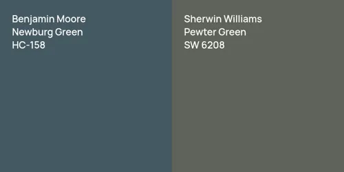 HC-158 Newburg Green vs SW 6208 Pewter Green