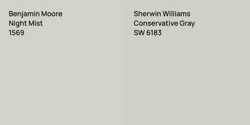 1569 Night Mist vs SW 6183 Conservative Gray