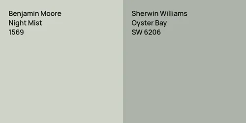 1569 Night Mist vs SW 6206 Oyster Bay