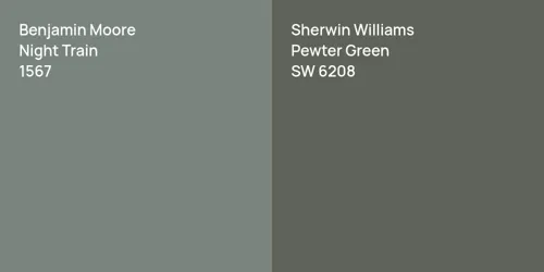 1567 Night Train vs SW 6208 Pewter Green