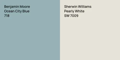 718 Ocean City Blue vs SW 7009 Pearly White