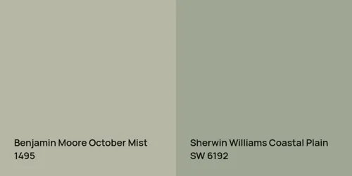 1495 October Mist vs SW 6192 Coastal Plain