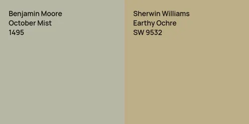 1495 October Mist vs SW 9532 Earthy Ochre