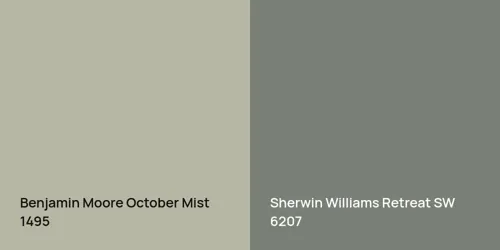 1495 October Mist vs SW 6207 Retreat