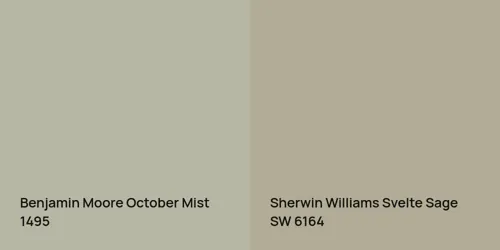 1495 October Mist vs SW 6164 Svelte Sage