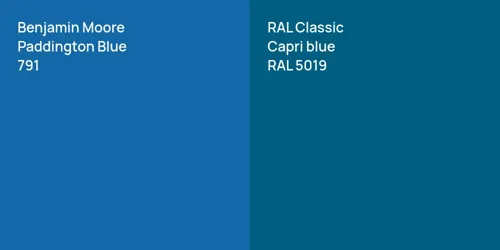 791 Paddington Blue vs RAL 5019  Capri blue