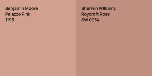 1193 Palazzo Pink vs SW 0034 Roycroft Rose