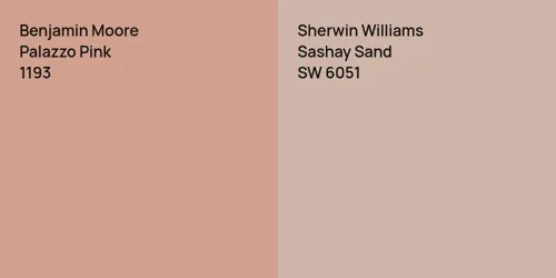 1193 Palazzo Pink vs SW 6051 Sashay Sand