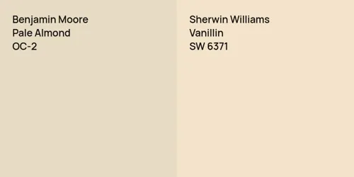 OC-2 Pale Almond vs SW 6371 Vanillin