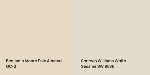 OC-2 Pale Almond vs SW 9586 White Sesame