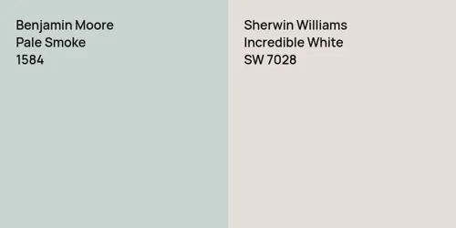 1584 Pale Smoke vs SW 7028 Incredible White