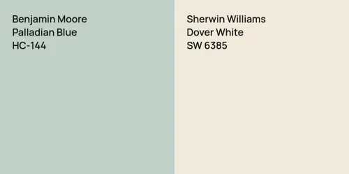 HC-144 Palladian Blue vs SW 6385 Dover White