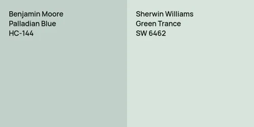 HC-144 Palladian Blue vs SW 6462 Green Trance