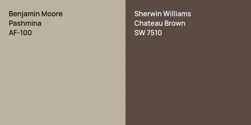 AF-100 Pashmina vs SW 7510 Chateau Brown