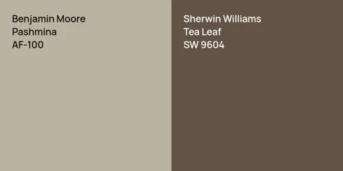 AF-100 Pashmina vs SW 9604 Tea Leaf