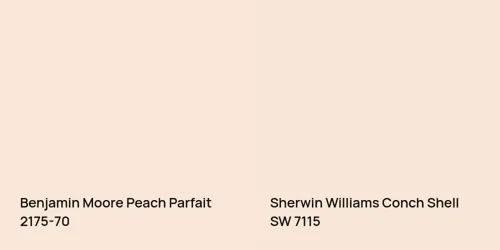 2175-70 Peach Parfait vs SW 7115 Conch Shell