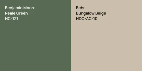 HC-121 Peale Green vs HDC-AC-10 Bungalow Beige