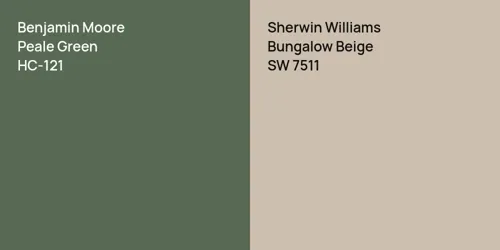 HC-121 Peale Green vs SW 7511 Bungalow Beige