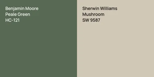 HC-121 Peale Green vs SW 9587 Mushroom