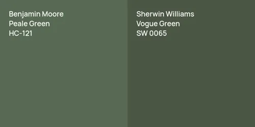 HC-121 Peale Green vs SW 0065 Vogue Green