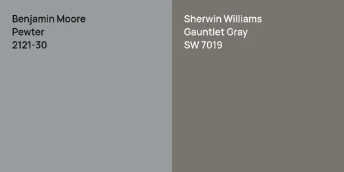 2121-30 Pewter vs SW 7019 Gauntlet Gray