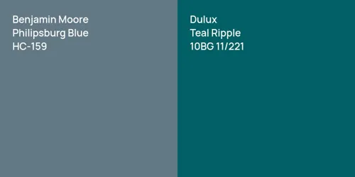 HC-159 Philipsburg Blue vs 10BG 11/221 Teal Ripple