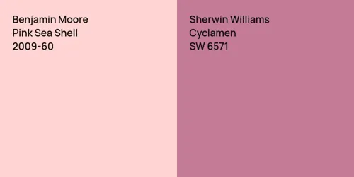 2009-60 Pink Sea Shell vs SW 6571 Cyclamen