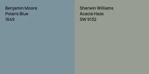 1649 Polaris Blue vs SW 9132 Acacia Haze