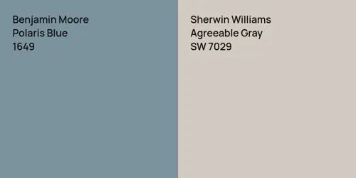 1649 Polaris Blue vs SW 7029 Agreeable Gray