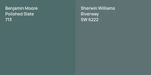 713 Polished Slate vs SW 6222 Riverway