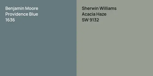 1636 Providence Blue vs SW 9132 Acacia Haze