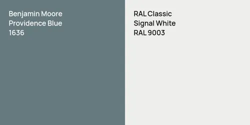 1636 Providence Blue vs RAL 9003 Signal White