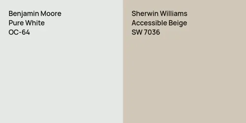 OC-64 Pure White vs SW 7036 Accessible Beige