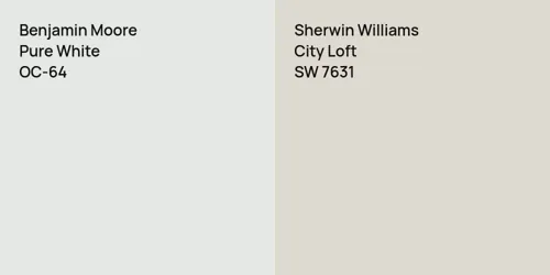 OC-64 Pure White vs SW 7631 City Loft