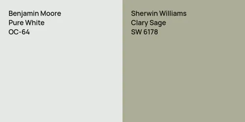 OC-64 Pure White vs SW 6178 Clary Sage