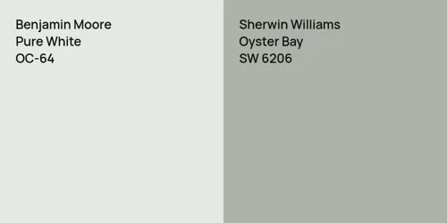 OC-64 Pure White vs SW 6206 Oyster Bay