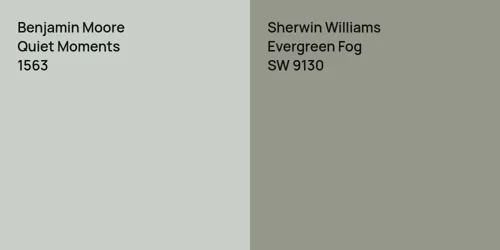 1563 Quiet Moments vs SW 9130 Evergreen Fog