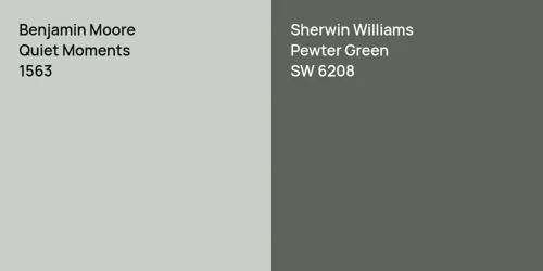 1563 Quiet Moments vs SW 6208 Pewter Green