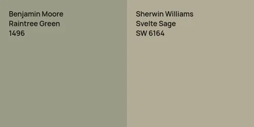 1496 Raintree Green vs SW 6164 Svelte Sage