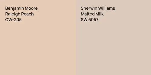 CW-205 Raleigh Peach vs SW 6057 Malted Milk