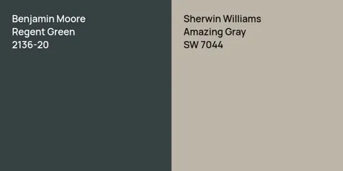 2136-20 Regent Green vs SW 7044 Amazing Gray