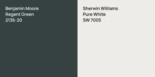 2136-20 Regent Green vs SW 7005 Pure White