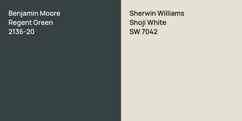 2136-20 Regent Green vs SW 7042 Shoji White