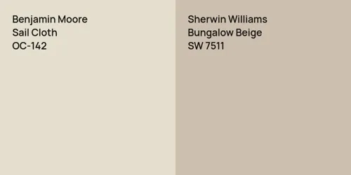 OC-142 Sail Cloth vs SW 7511 Bungalow Beige