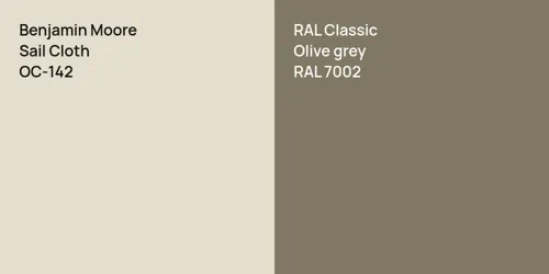 OC-142 Sail Cloth vs RAL 7002  Olive grey